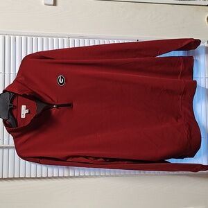 Peter Millar Red Quarter-Zip Sweater